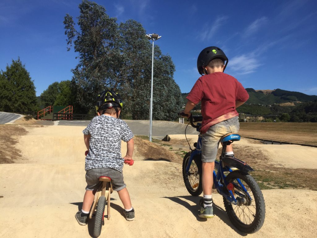 Hanging out at the BMX track with Jacob and Levi